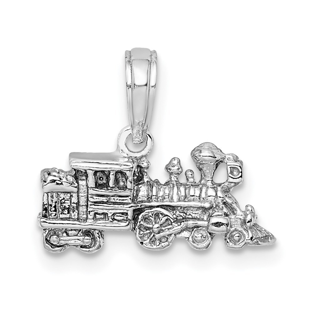 14k White Gold Travel 3-D Miniature Train Necklace/Bracelet Charm Pendant
